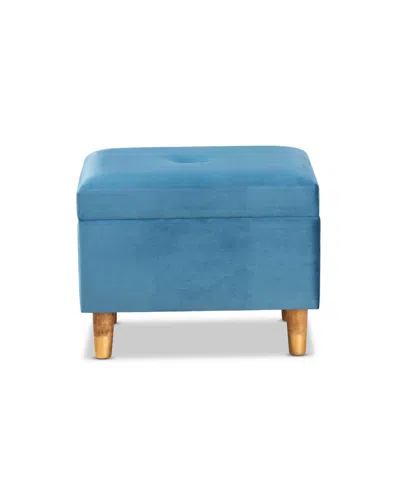 Baxton Studio Elias Modern And Contemporary Velvet Fabric Upholstered And Finished Wood Storage Ottoman