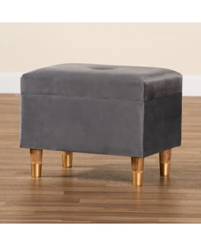 Baxton Studio Elias Modern And Contemporary Velvet Fabric Upholstered And Finished Wood Storage Ottoman
