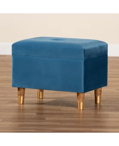 Baxton Studio Elias Modern And Contemporary Velvet Fabric Upholstered And Finished Wood Storage Ottoman