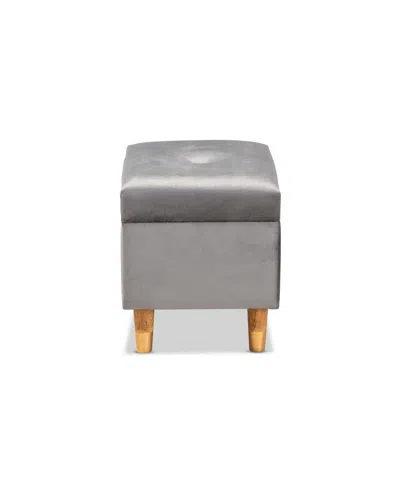 Baxton Studio Elias Modern And Contemporary Velvet Fabric Upholstered And Finished Wood Storage Ottoman