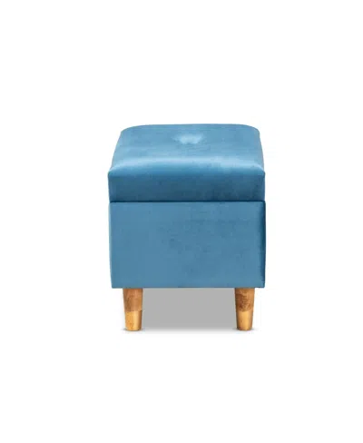 Baxton Studio Elias Modern And Contemporary Velvet Fabric Upholstered And Finished Wood Storage Ottoman