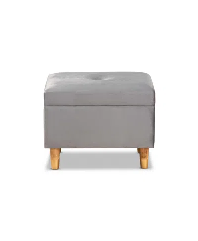 Baxton Studio Elias Modern And Contemporary Velvet Fabric Upholstered And Finished Wood Storage Ottoman