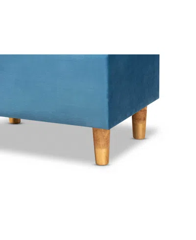 Baxton Studio Elias Modern And Contemporary Velvet Fabric Upholstered And Finished Wood Storage Ottoman