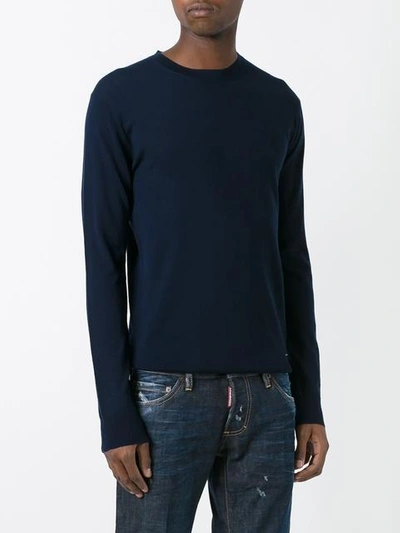 Shop Dsquared2 Basic Crew Neck Jumper - Blue