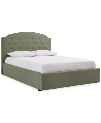 Macy's Aminah Twin Upholstered Storage Bed In Green