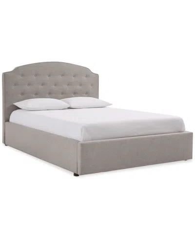 Macy's Aminah King Upholstered Storage Bed In Brown