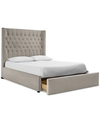 Macy's Cadelyn King Upholstered Storage Bed In Silver