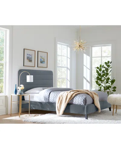 Macy's Haryan Upholstered King Bed In Gray