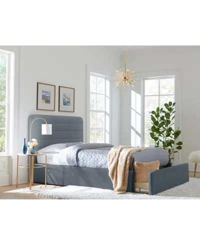 Macy's Haryan Twin Upholstered Storage Bed In Gray