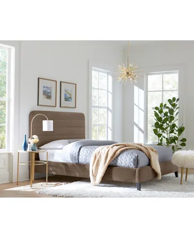 Macy's Haryan Upholstered Queen Bed In Brown
