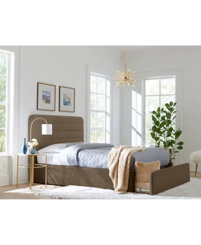 Macy's Haryan Queen Upholstered Storage Bed In Brown