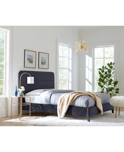 Macy's Haryan Upholstered California King Bed In Blue