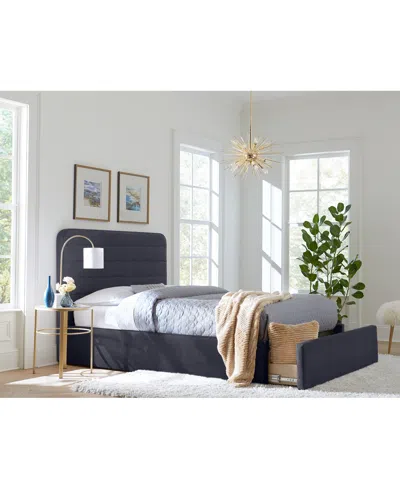 Macy's Haryan Full Upholstered Storage Bed In Blue