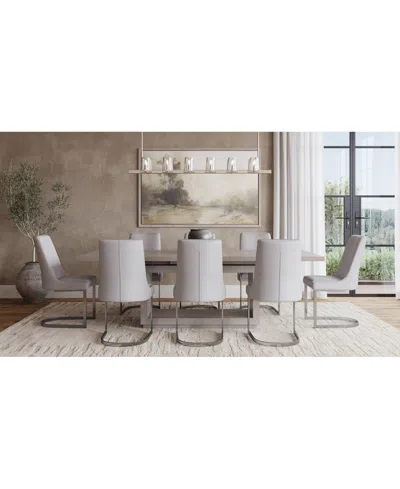 Macy's Tivie 9 Pc Dining Set (rectangular Table + 8 Dining Chairs), Created For  In Gray
