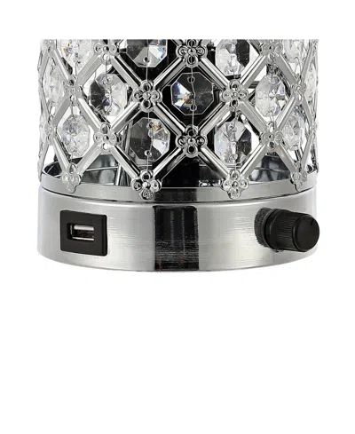 Jonathan Y Lucie 9.5" Mid-century Modern Iron, Acrylic Led Mini Uplight Table Lamp With Usb Charging Port And S