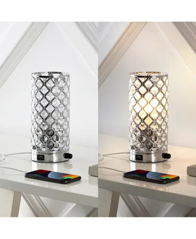 Jonathan Y Lucie 9.5" Mid-century Modern Iron, Acrylic Led Mini Uplight Table Lamp With Usb Charging Port And S