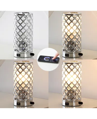 Jonathan Y Lucie 9.5" Mid-century Modern Iron, Acrylic Led Mini Uplight Table Lamp With Usb Charging Port And S