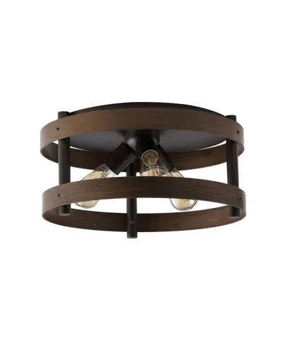 Jonathan Y Cooper 16" 3-light Farmhouse Industrial Iron Led Flush Mount
