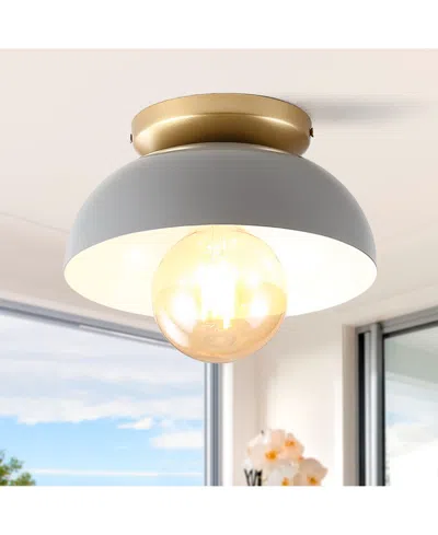 Jonathan Y Paulina 8.5" 1-light Classic Industrial Iron Led Flush Mount