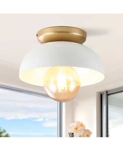 Jonathan Y Paulina 8.5" 1-light Classic Industrial Iron Led Flush Mount