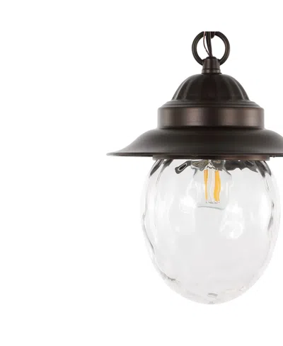Jonathan Y Manteo 8.25" 1-light Farmhouse Industrial Iron, Glass Outdoor Led Pendant