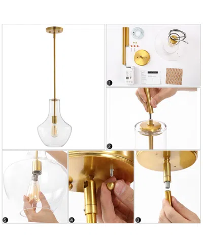 Jonathan Y Watts 10.5" 1-light Mid-century Modern Iron, Glass Led Pendant