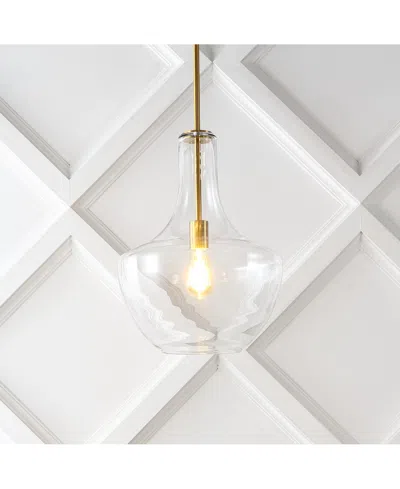 Jonathan Y Watts 13.25" 1-light Mid-century Modern Iron, Glass Led Pendant