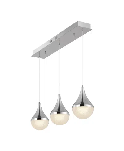 Jonathan Y Elyse Teardrop 33" 3-light Modern Mid-century Iron, Acrylic Integrated Linear Led Pendant