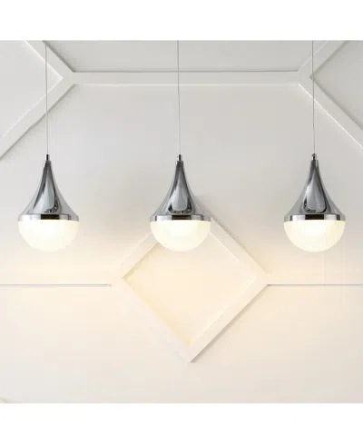 Jonathan Y Elyse Teardrop 33" 3-light Modern Mid-century Iron, Acrylic Integrated Linear Led Pendant