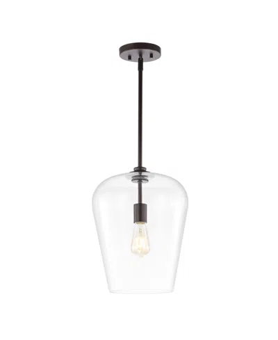 Jonathan Y Hayes 11.25" 1-light Industrial Farmhouse Iron, Glass Led Pendant