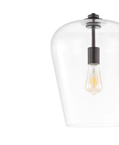 Jonathan Y Hayes 11.25" 1-light Industrial Farmhouse Iron, Glass Led Pendant