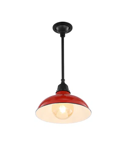 Jonathan Y Jasper 12.25" 1-light Farmhouse Industrial Indoor, Outdoor Iron Led Pendant In Multi