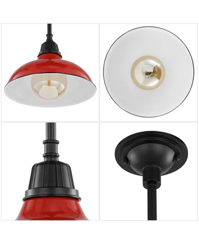 Jonathan Y Jasper 12.25" 1-light Farmhouse Industrial Indoor, Outdoor Iron Led Pendant In Multi