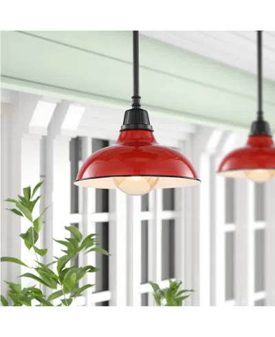 Jonathan Y Jasper 12.25" 1-light Farmhouse Industrial Indoor, Outdoor Iron Led Pendant In Multi