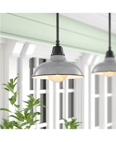 Jonathan Y Jasper 12.25" 1-light Farmhouse Industrial Indoor, Outdoor Iron Led Pendant In Multi