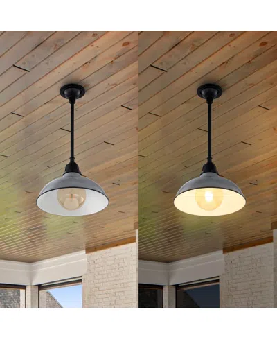 Jonathan Y Jasper 12.25" 1-light Farmhouse Industrial Indoor, Outdoor Iron Led Pendant In Multi