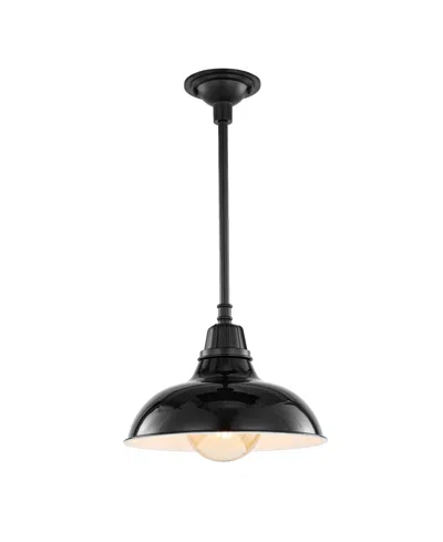 Jonathan Y Jasper 12.25" 1-light Farmhouse Industrial Indoor, Outdoor Iron Led Pendant In Multi