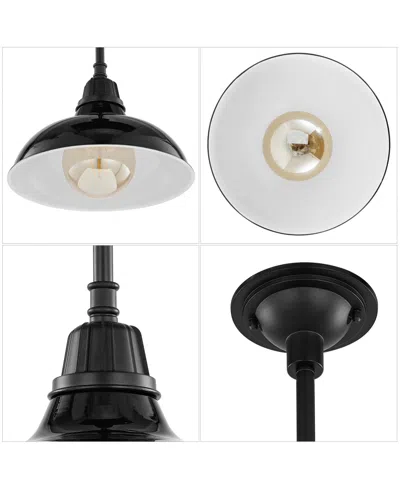 Jonathan Y Jasper 12.25" 1-light Farmhouse Industrial Indoor, Outdoor Iron Led Pendant In Multi