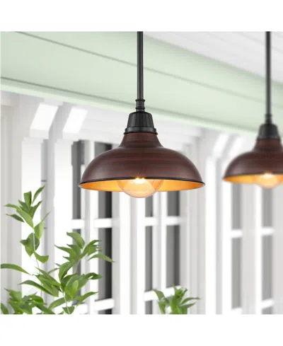 Jonathan Y Jasper 12.25" 1-light Farmhouse Industrial Indoor, Outdoor Iron Led Pendant