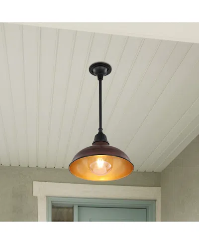 Jonathan Y Jasper 12.25" 1-light Farmhouse Industrial Indoor, Outdoor Iron Led Pendant