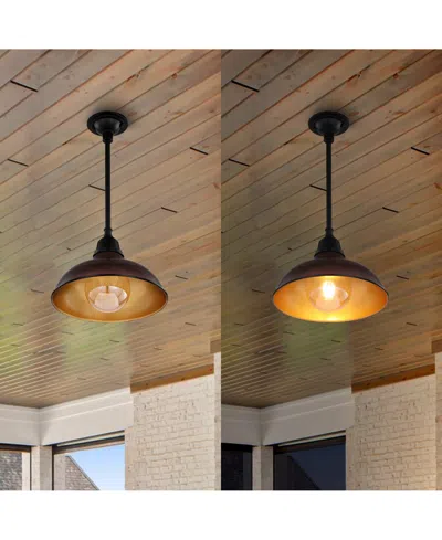 Jonathan Y Jasper 12.25" 1-light Farmhouse Industrial Indoor, Outdoor Iron Led Pendant