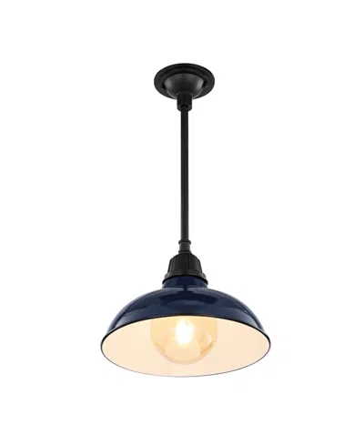 Jonathan Y Jasper 12.25" 1-light Farmhouse Industrial Indoor, Outdoor Iron Led Pendant In Multi