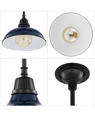 Jonathan Y Jasper 12.25" 1-light Farmhouse Industrial Indoor, Outdoor Iron Led Pendant In Multi