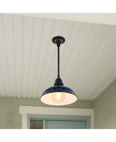 Jonathan Y Jasper 12.25" 1-light Farmhouse Industrial Indoor, Outdoor Iron Led Pendant In Multi