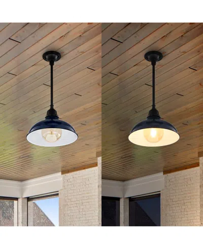 Jonathan Y Jasper 12.25" 1-light Farmhouse Industrial Indoor, Outdoor Iron Led Pendant In Multi