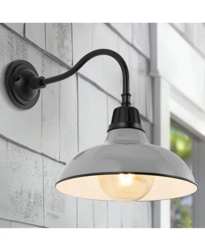 Jonathan Y Aurora 12.25" 1-light Farmhouse Industrial Indoor, Outdoor Iron Led Gooseneck Arm Outdoor Sconce In Multi