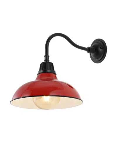 Jonathan Y Aurora 12.25" 1-light Farmhouse Industrial Indoor, Outdoor Iron Led Gooseneck Arm Outdoor Sconce In Multi