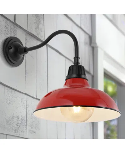 Jonathan Y Aurora 12.25" 1-light Farmhouse Industrial Indoor, Outdoor Iron Led Gooseneck Arm Outdoor Sconce In Multi