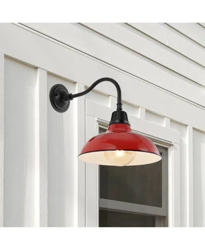 Jonathan Y Aurora 12.25" 1-light Farmhouse Industrial Indoor, Outdoor Iron Led Gooseneck Arm Outdoor Sconce In Multi