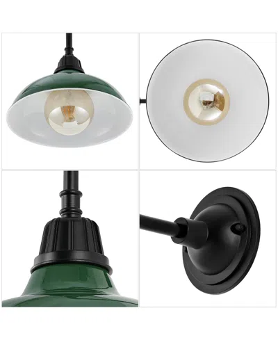 Jonathan Y Aurora 12.25" 1-light Farmhouse Industrial Indoor, Outdoor Iron Led Gooseneck Arm Outdoor Sconce In Multi